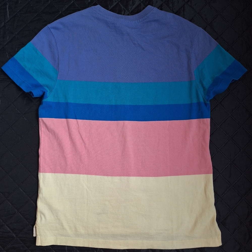 J.Crew Mens Rugby Crewneck Shirt Multistripe Short Sleeve M Medium 100% Cotton - Picture 5 of 7